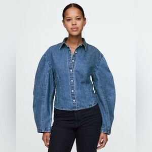 GAP Barrel-Sleeve Denim Shirt, small